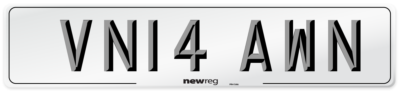 VN14 AWN Number Plate from New Reg